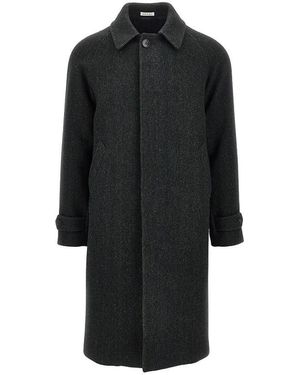 BRERAS Milano Virgin Wool Coat - Black
