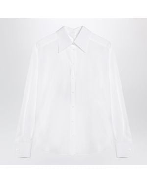 Dolce & Gabbana Dolce & Gabbana-Style Cotton Poplin Shirt With Placket & Angled Cuffs - White