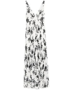 Self-Portrait Strap Dress With Flowers - White