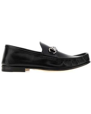 Gucci Lugano Leather Loafer With Horsebit - Black