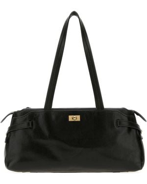 Anya Hindmarch Slate Leather Mini Wilson Shoulder Bag - Black