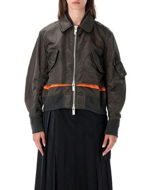 Sacai Double-Zip Nylon Jacket - Black