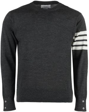 Thom Browne Wool 4-Bar Pullover - Black