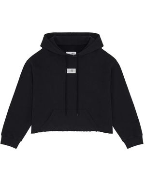 MM6 by Maison Margiela Logo Cotton Hoodie - Black