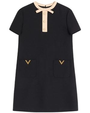 Valentino Wool And Silk Blend Dress - Black