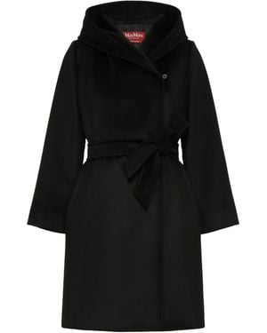 Max Mara Wool Drap Newmang Coat - Black