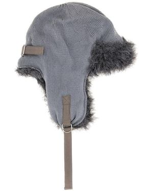 Kijima Takayuki Wool Knit Aviator Hat - Grey