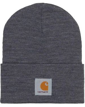 Carhartt Hat With Turn-Up And Logo Label - Blue
