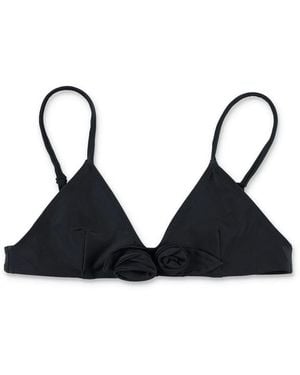 Coperni Flower Detail Bikini Top - Black