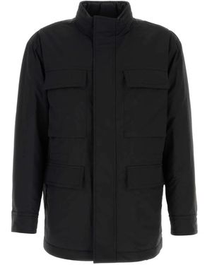 Ferragamo Wool Blend Padded Jacket - Black