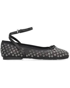 MICHAEL Michael Kors Collette Flex Leather Ballet Flats - Black