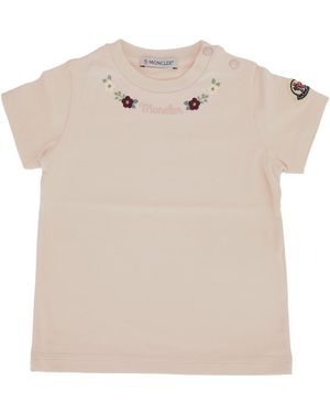 Moncler Jr Ss T-Shirt - Natural