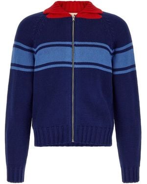 Marni Colour Block Details Cardigan - Blue