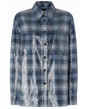 Pinko Stretch Cotton Jacke - Blue