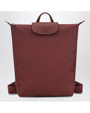 Longchamp Bordeaux M Le Pliage One Backpack - Red