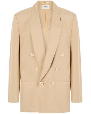Saint Laurent Silk Blazer - Natural