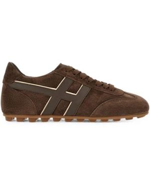 Hogan H693 Leather Sneakers - Brown