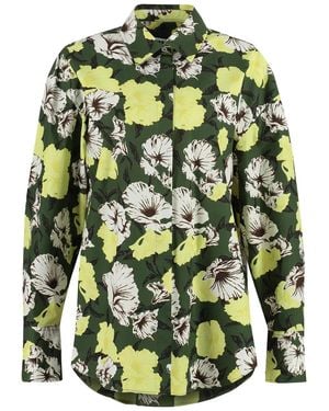 MSGM Printed Cotton Shirt - Green