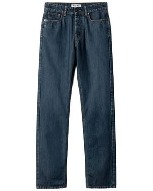 Miu Miu Denim Cotton Trousers - Blue