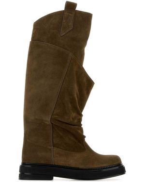 The Attico Mud Suede Passeggiata Boots - Brown