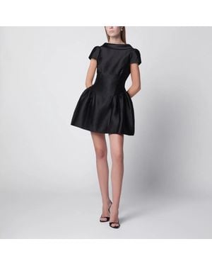Self-Portrait Self Portrait Mini Taffeta Dress With Collar - Black