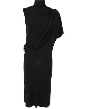 Celine Asymmetric Long Dress - Black