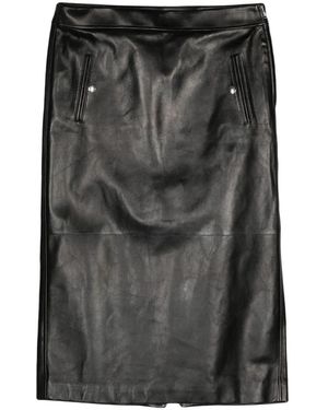 McQueen Low Waist Leather Skirt - Black