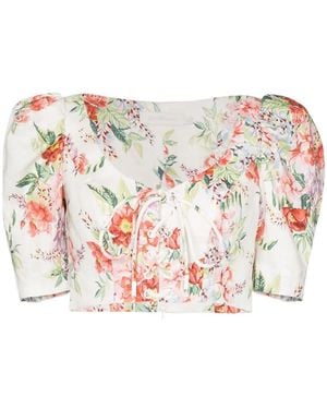 Zimmermann Bellitude Laced Crop Top - Pink