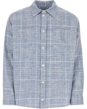 1989 STUDIO Embroidered Flanel Shirt Camicie - Blue