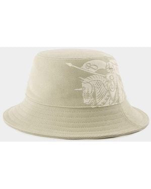 Burberry Ekd Twill Bucket Hat - White