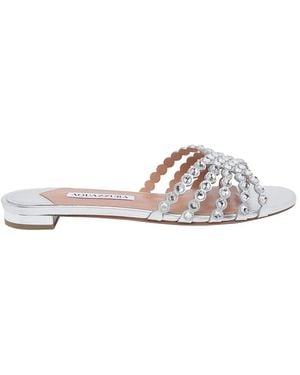 Aquazzura Tequila Flat Sandals - White