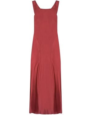 Alberta Ferretti Silk Blend Long Dress - Red
