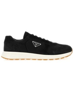 Prada Re-Nylon And Suede Trainers - Black