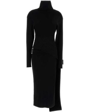 Lanvin Abito Midi Drappeggiato - Black