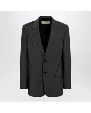 Valentino Single-Breasted Wool And Mohair Jacket - Black