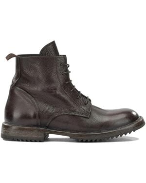 Moma "Rick" Lace-Up Ankle Boots - Brown