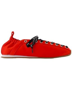 Ganni Lace Up Sporty Ballerinas - Red