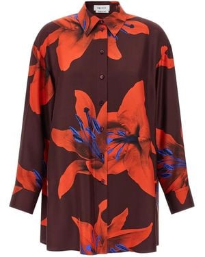 McQueen 'Flame Lily' Shirt - Red