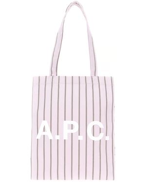 A.P.C. Striped Tote Lou - Pink
