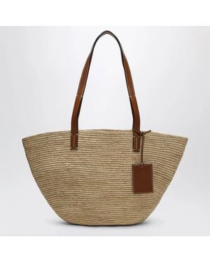 Manebí Raffia And Leather Shoulder Bag - Brown
