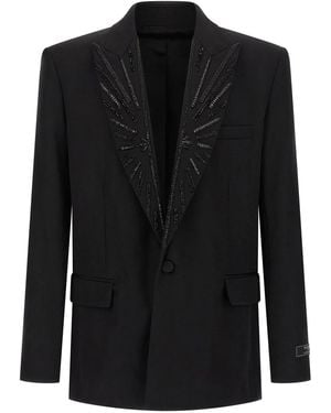 Balmain Crystal Blazer - Black