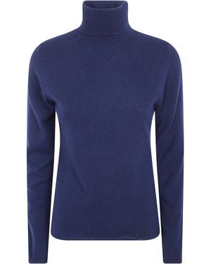 Rossopuro Long Sleeved Turtle Neck Sweater - Blue