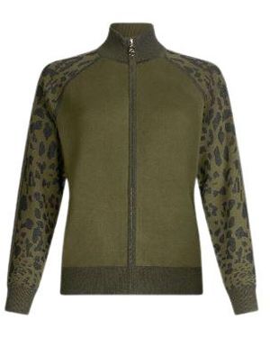 Liu Jo Leopard Sleeves Zip Jacket - Green