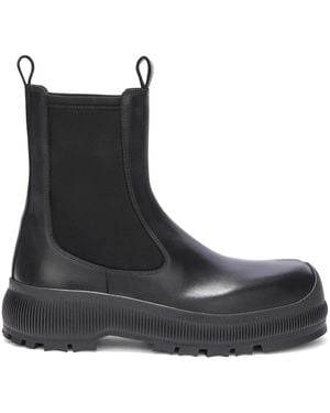 Jil Sander Leather Chelsea Boots - Black