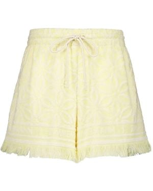 Zimmermann Coco Fringed Jacquard Shorts - Natural