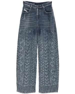 DIESEL Wide-Leg Denim Jeans - Blue