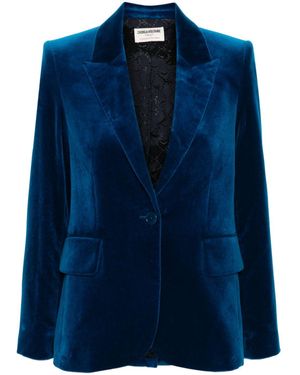 Zadig & Voltaire Vavy Velvet Velvet Blazer - Blue