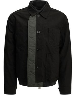 Sacai "Nylon Twill X Ripstop Reversible" Quilted Jacket - Black