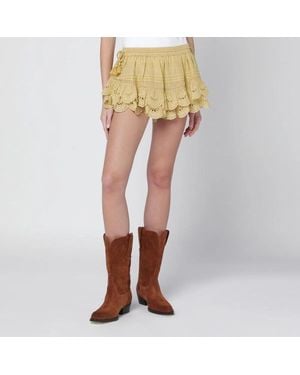 Isabel Marant Isabel Marant Etoile Mustard Puria Shorts Ruffles Elastic Waist - Yellow