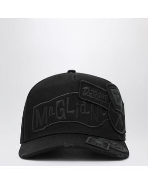 DSquared² Baseball Cap With Logo Patches - Black